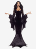 Costume de mariée fantôme de chauve-souris dhalloween robe de mascarade de vampire de sorcière goth costume de performance