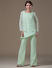 Costume de menthe vert menthe verte en mousseline de soie asymétrique