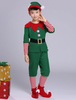 Costume De Noël Elfe Enfant Pantalon Vert 5 Pièces Garçon Déguisement Noël Cadeau Enfant