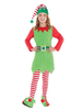 Costume De Noël Elfe Enfants Vert Robes Outfit 4 Pièces Pour Petites Filles Déguisements Noël