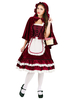 Costume de Noël pour femme Robe de vacances bicolore en polyester rouge