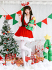 Costume De Noël Père Noël Femme Rouge Robe Et Ceinture Déguisements Noël