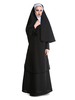 Costume de nonne dhalloween pour les femmes robe longue à capuche noire chapeaux Costume de vacances ensemble complet