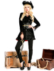 Costume de Pirate Femmes Noir Top Déguisements Halloween Carnaval