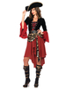 Costume de pirate Robe femme noire Halloween Robe en polyester Chapeau Costumes de carnaval