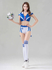 Costume De Pom-pom Girl Sexy Jupe Top En Polyester Bleu Pour Femme