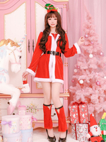 Costume De Père Noël De Noël À Manches Longues Rouge Femme Déguisements Noël