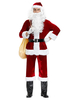 Costume De Père Noël Hommes Ensemble Complet Rouge Polyester Fibre Chapeau Gants Costumes De Vacances De Noël Cadeau Noël Déguisement