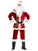 Costume De Père Noël Hommes Ensemble Rouge Polyester Fibre Chapeau Gants Costumes De Vacances De Noël Cadeau Noël Déguisement