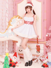 Costume De Père Noël Robe Blanche Chapeau Chaud Femmes Déguisements Noël