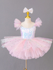Costume de princesse ballerine pour filles robe à paillettes et fleurs
