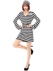 Costume De Prison Halloween Cosplay À Rayures Femmes Déguisement