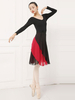 Costume de robe de ballet violet Ballerine à manches en mousseline de soie Overkirt Ruffle Two Tone Performance Wear Déguisements Halloween