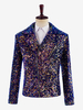 Costume de scène à paillettes pour hommes haut à manches longues Costumes rétro