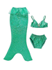 Costume de sirène bikini maillot de bain enfants tenue de poisson Déguisements Halloween