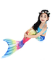 Costume de sirène pour enfants Ensemble de 2 maillots de bain en queue de poisson Halloween