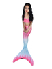 Costume de sirène pour enfants Ensemble de 2 maillots de bain en queue de poisson Halloween rose