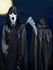 costume de toussaint pour homme Vampire bicolore de Toussaint en Rayonne en satin mat unisexe pour adultes avec cape noire Déguisements Halloween