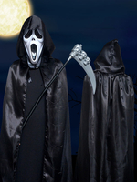 costume de toussaint pour homme Vampire bicolore de Toussaint en Rayonne en satin mat unisexe pour adultes avec cape noire Déguisements Halloween