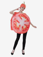 Costume de tranche de fruit dhalloween costume de spectacle de scène de tomate de légume adulte combinaison de tomate cos