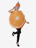 Costume de tranche de fruit drôle dhalloween Costume Orange pour adulte Costume de spectacle de Bar de fête de légumes