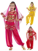 Costume de voile de danse du ventre pendentif pour enfant accessoire de danse Bollywood Déguisements Halloween Robe de Fille Déguisement