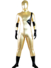 Costume de zentai combinaison enveloppé color-block doré et noir Déguisements Halloween