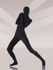 Costume de zentai combinaison enveloppé unisexe en lycra spandex noir Déguisements Halloween