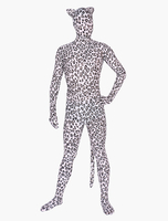Costume de zentai couleur taupe à motif léopard en lycra Déguisements Halloween