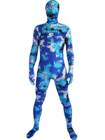 Costume de zentai enveloppé unisexe en lycra spandex multicolore détail camouflage Halloween