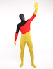 Costume de zentai enveloppé unisexe en lycra spandex multicolore imprimé drapeau allemand Halloween