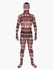 Costume de zentai marron à motif animal en tffany translucide Halloween