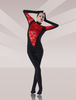 Costume de zentai noir avec dentelle en lycra spandex collant Déguisements Halloween