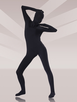Costume de zentai noir en soie de lycra enveloppé Déguisements Halloween