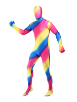 Costume de zentai populaire combinaison enveloppé unisexe en lycra spandex multicolore avec rayure Déguisements Halloween