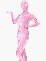 Costume de zentai unicolore en velours Halloween
