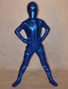 Costume de zentai unisexe enveloppé  métallisé brillant bleu royal pour enfants Déguisements Halloween