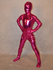 Costume de zentai unisexe enveloppé  métallisé brillant fuchsia pour enfants Déguisements Halloween