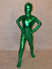 Costume de zentai unisexe enveloppé  métallisé brillant vert pour enfants Déguisements Halloween