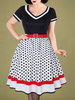Costume des années 1950 Pin Up Girl Robe Vintage à pois