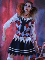 Costume Déguisements Halloween Costume School Girl féminin avec cravate Déguisements Halloween