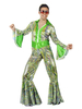Costume Disco Rétro Des Années 1970 Déguisements Halloween Hommes Combinaisons Vert Brillant