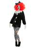 Costume effrayant dDéguisements Halloween Maillot noir de couleur clown clown avec pantalons et épingle à cheveux pour femmes Déguisements Halloween