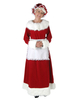 Costume En Velours De Soie Toussaint Noël Bicolore Adultes Robe Rouge Femme