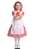 Costume Enfant Chapeau Tablier Bas-Corps Rouge Enfant Coton Robe de Fille Déguisement Halloween