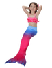 Costume Enfant Sirène Queue 2021 Maillot de bain Rose à Licou Maillots de bain Déguisements Halloween