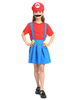 Costume enfant super Mario Bros en coton mélangé rouge bicolore Déguisements Halloween