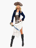 Costume féminin de Pirate noir en polyester bicolore Déguisements Halloween