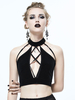 Costume gothique de femmes de Déguisements Halloween noir Halter Punk Rave Costume Déguisements Halloween