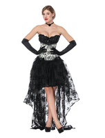 Costume gothique Déguisements Halloween cadavre nuptiale asymétrique jupe et corset